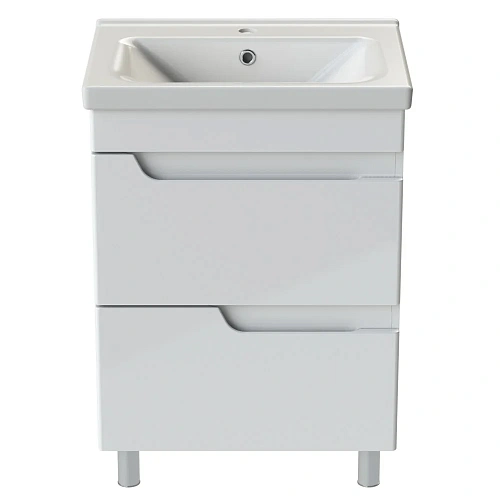 Тумба с раковиной Orange TOPLINE-Milano TM60-02 напольная, белый глянец TM60-02+RA Тумба с раковиной Orange TOPLINE-Milano TM60-02 напольная, белый глянец TM60-02+RA