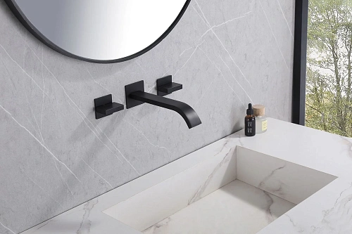 Смеситель для раковины ABBER Wasserfall AF8612B скрытого монтажа, черный матовый Смеситель для раковины ABBER Wasserfall AF8612B скрытого монтажа, черный матовый