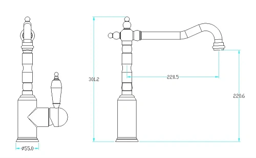 Смеситель для кухни Boheme Tradizionale Cromo 103 Смеситель для кухни Boheme Tradizionale Cromo 103