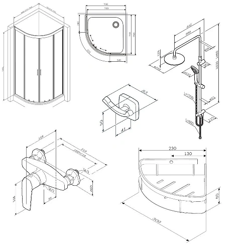 Душевой уголок AM.PM Gem 80x80 WK90EM с душевой системой и аксессуарами, профиль черный матовый, стекло прозрачное Душевой уголок AM.PM Gem 80x80 WK90EM с душевой системой и аксессуарами, профиль черный матовый, стекло прозрачное