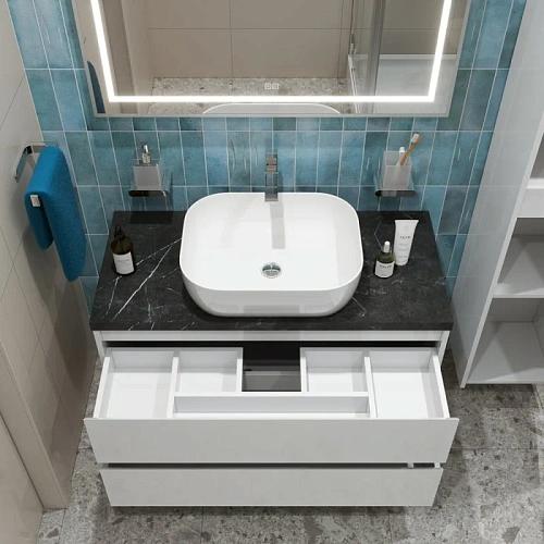 Тумба со столешницей и раковиной BelBagno KRAFT 100 kraft100bo-kepmno-1302-set подвесная KRAFT100BO-KEPMNO-1302-SET Тумба со столешницей и раковиной BelBagno KRAFT 100 kraft100bo-kepmno-1302-set подвесная KRAFT100BO-KEPMNO-1302-SET