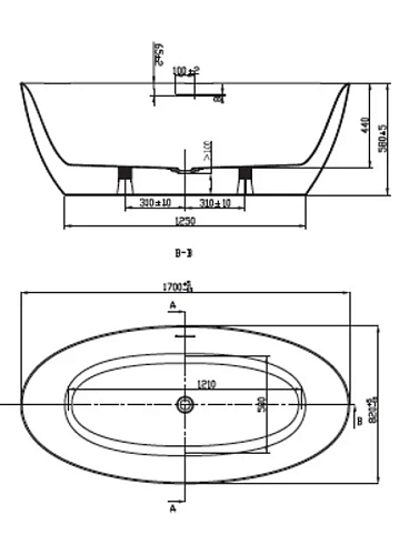 Ванна отдельностоящая ART&MAX Bologna AM-BOL-1700-820 акриловая Ванна отдельностоящая ART&MAX Bologna AM-BOL-1700-820 акриловая