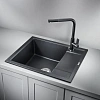 Кухонная мойка Granula 6002, ШВАРЦ (чёрный металлик), кварц 600х500 Кухонная мойка Granula 6002, ШВАРЦ (чёрный металлик), кварц 600х500