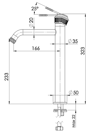 Смеситель для раковины Remer Atelier AL11LXLRP, медь брашированная Смеситель для раковины Remer Atelier AL11LXLRP, медь брашированная
