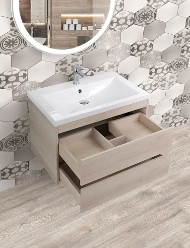 Тумба под раковину ART&MAX FAMILY Family-580-2C-SO-PB подвесная с двумя выкатными ящиками, Pino Bian Тумба под раковину ART&MAX FAMILY Family-580-2C-SO-PB подвесная с двумя выкатными ящиками, Pino Bian