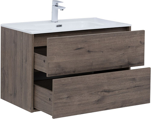 Тумба под раковину Aquanet Lino 80 (Flat) дуб веллингтон 00287543 Тумба под раковину Aquanet Lino 80 (Flat) дуб веллингтон 00287543