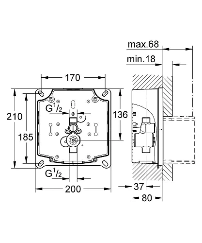 Монтажный набор для панелей смыва Tectron GROHE (38787000) Монтажный набор для панелей смыва Tectron GROHE (38787000)
