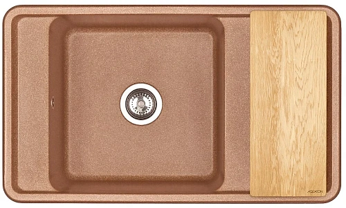 Кухонная мойка Aquaton Беллис 87 1A724832BS270 из литого мрамора,терракот Кухонная мойка Aquaton Беллис 87 1A724832BS270 из литого мрамора,терракот