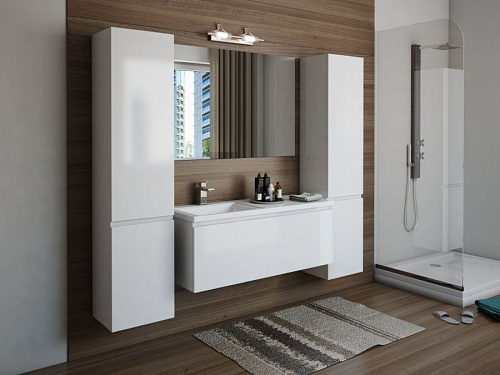Тумба с раковиной Эстет Dallas Luxe 130 L подвесная 1 длинный ящик белая ФР-00002274 Тумба с раковиной Эстет Dallas Luxe 130 L подвесная 1 длинный ящик белая ФР-00002274