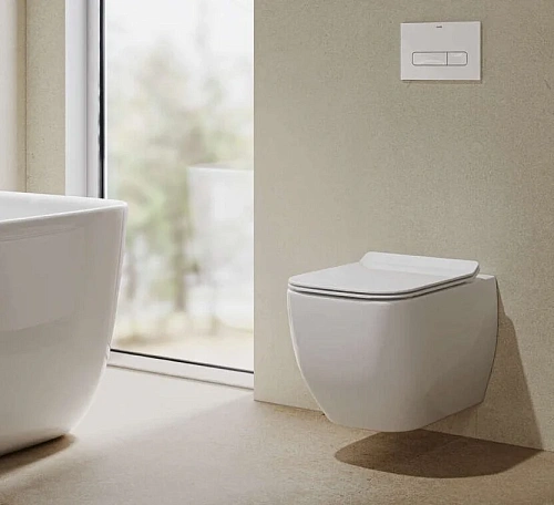 Унитаз подвесной Kludi RESA C 28WCSET43 керамический с сиденьем Унитаз подвесной Kludi RESA C 28WCSET43 керамический с сиденьем