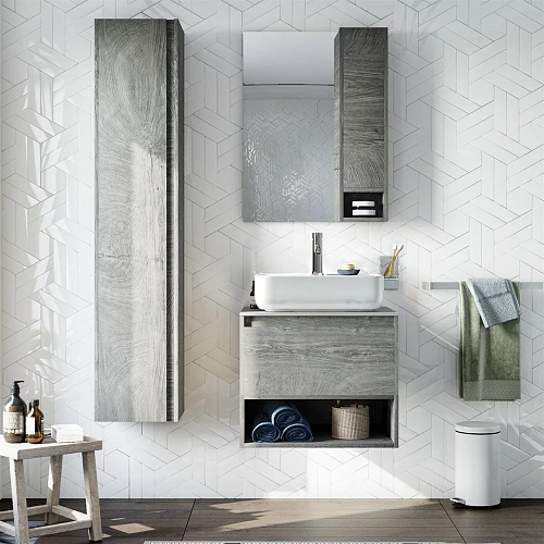 Комплект мебели STWORKI Карлстад 60 дуб рошелье, монте тиберио, в стиле лофт, подвесная (комплект, г 425133 Комплект мебели STWORKI Карлстад 60 дуб рошелье, монте тиберио, в стиле лофт, подвесная (комплект, г 425133