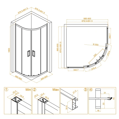 Душевой уголок RGW CL-54 900x900 мм 32095499-11 хром Easy Clean Душевой уголок RGW CL-54 900x900 мм 32095499-11 хром Easy Clean