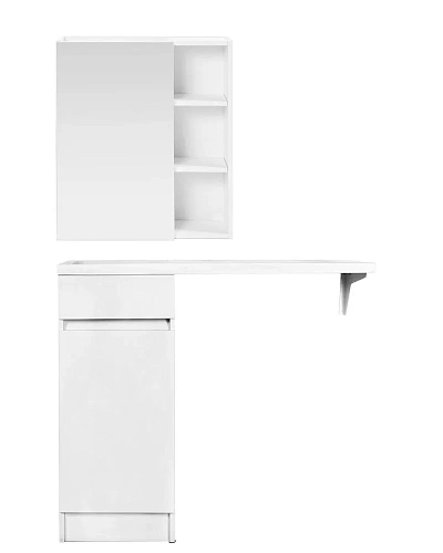 Тумба с раковиной Orange Sistema STK-40TUW+RAL напольная, левая 100 см под стиральную машину, белый Тумба с раковиной Orange Sistema STK-40TUW+RAL напольная, левая 100 см под стиральную машину, белый