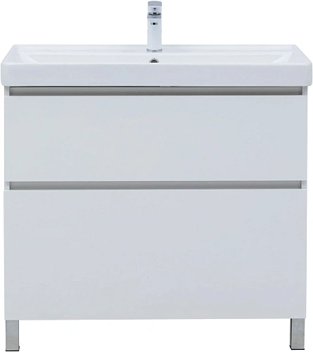 Тумба под раковину Aquanet Вега 90 00344124 напольная, белый глянец Тумба под раковину Aquanet Вега 90 00344124 напольная, белый глянец