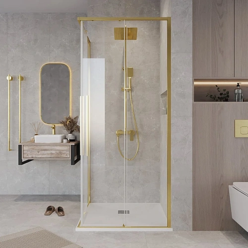 Душевая дверь GROSSMAN Galaxy 1/2.K33.01.70.32.00 (70x195) золото сатин, стекло прозрачное Душевая дверь GROSSMAN Galaxy 1/2.K33.01.70.32.00 (70x195) золото сатин, стекло прозрачное