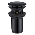 Донный клапан ABBER AF0010B с переливом, клик-клак, черный матовый Донный клапан ABBER AF0010B с переливом, клик-клак, черный матовый