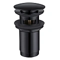 Донный клапан ABBER AF0010B с переливом, клик-клак, черный матовый Донный клапан ABBER AF0010B с переливом, клик-клак, черный матовый