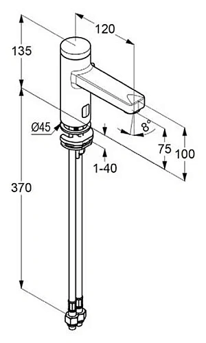 Смеситель для раковины Kludi ZENTA SL 3810039 черный матовый Смеситель для раковины Kludi ZENTA SL 3810039 черный матовый