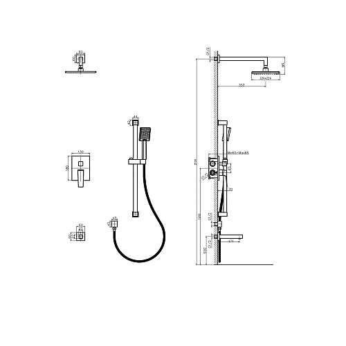 Душевая система RUSH Thira (TR3635-60) встраиваемая Душевая система RUSH Thira (TR3635-60) встраиваемая