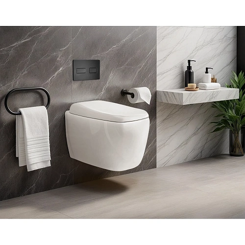 Унитаз подвесной Ceruttispa ROMINA Aria CT10613 Tornado безободковый, сиденье микролифт Унитаз подвесной Ceruttispa ROMINA Aria CT10613 Tornado безободковый, сиденье микролифт