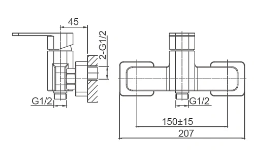 Смеситель для душа Wonzon & Woghand Arnie, хром (WW-694101-CR) Смеситель для душа Wonzon & Woghand Arnie, хром (WW-694101-CR)