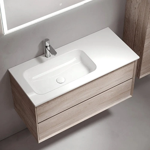 Тумба под раковину Sancos Marmi 2.0 MR2.0100LEG левая, 995х445х520, дуб галифакс натуральный, подвесная Тумба под раковину Sancos Marmi 2.0 MR2.0100LEG левая, 995х445х520, дуб галифакс натуральный, подвесная