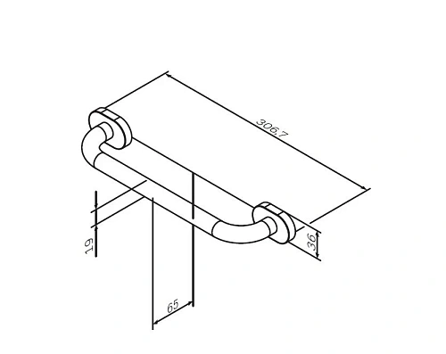 Поручень AM.PM Sense L A7432500 30мм, хром Поручень AM.PM Sense L A7432500 30мм, хром