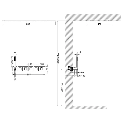 Душевая система Timo Petruma SX-5229/03SM встраиваемая с термостатом черный Душевая система Timo Petruma SX-5229/03SM встраиваемая с термостатом черный