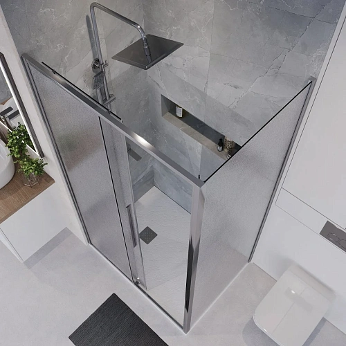 Душевой уголок Niagara Nova NG-65-14CH-CH90-34 (140x90x195) прямоугольная, раздвижная, хром, стекло шиншиллаа Душевой уголок Niagara Nova NG-65-14CH-CH90-34 (140x90x195) прямоугольная, раздвижная, хром, стекло шиншиллаа