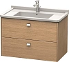 Тумба под раковину Duravit Brioso BR414201052 подвесная 82 см Европейский дуб