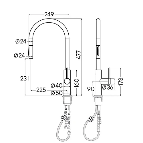 Смеситель для кухни Paulmark Senso антрацит Se215180-AN Смеситель для кухни Paulmark Senso антрацит Se215180-AN