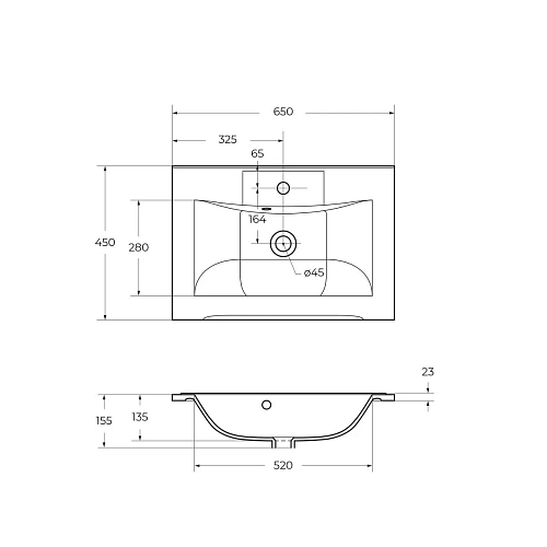 Раковина BelBagno BB650/450-LV-MR-PR 650x450 Раковина BelBagno BB650/450-LV-MR-PR 650x450