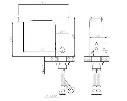 Смеситель для раковины NOFER Luxmatic LEED 07260M.LN сенсорный, черный Смеситель для раковины NOFER Luxmatic LEED 07260M.LN сенсорный, черный