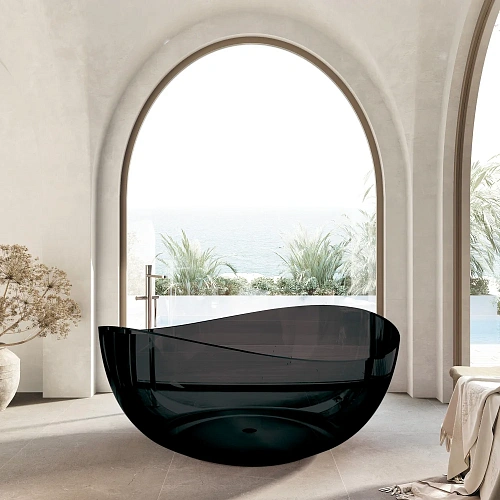 Ванна отдельностоящая ABBER Kristall AT9705Onyx прозрачная черная Ванна отдельностоящая ABBER Kristall AT9705Onyx прозрачная черная