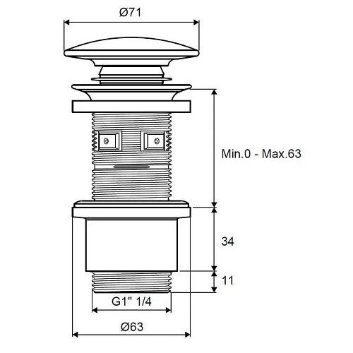 Донный клапан EXCELLENT (черный мат) ARIN.1485.01BL Донный клапан EXCELLENT (черный мат) ARIN.1485.01BL