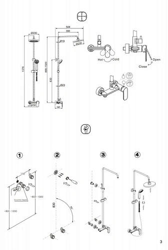 Душевая система Bravat Opal R F9125183BM-A2-RUS Душевая система Bravat Opal R F9125183BM-A2-RUS
