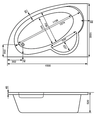 Акриловая ванна Santek Шри-Ланка 150х100 L асимметричная белая 1WH302394 1.WH30.2.394 Акриловая ванна Santek Шри-Ланка 150х100 L асимметричная белая 1WH302394 1.WH30.2.394