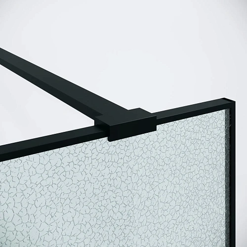 Душевая перегородка Niagara Nova NG-781-10BLACK (100х200) черный матовый, стекло эффект битого стекла Душевая перегородка Niagara Nova NG-781-10BLACK (100х200) черный матовый, стекло эффект битого стекла