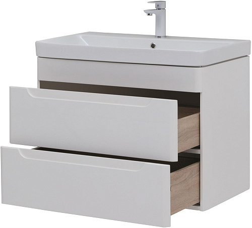Тумба под раковину Aquanet София 80 белый глянец (2 ящика) 00274002 Тумба под раковину Aquanet София 80 белый глянец (2 ящика) 00274002
