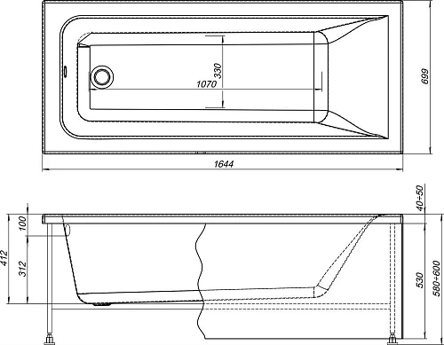 Акриловая ванна STWORKI Стокгольм 165x70 с каркасом, прямоугольная, российская, пристенная, встраива 452127 Акриловая ванна STWORKI Стокгольм 165x70 с каркасом, прямоугольная, российская, пристенная, встраива 452127