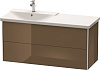 Картинка анонса товара «тумба под раковину duravit xsquare xs418606161 подвесная 121 см коричнево-оливковый глянцевый»