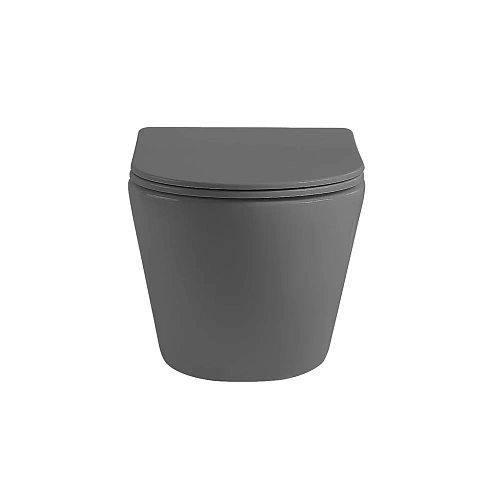 Унитаз подвесной Vincea Globo VT1-14SMA безободковый, цвет антрацит мат., ультратонкое сиденье soft- Унитаз подвесной Vincea Globo VT1-14SMA безободковый, цвет антрацит мат., ультратонкое сиденье soft-