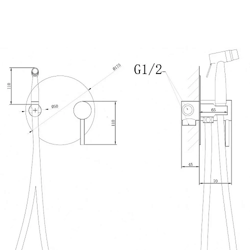 Гигиенический душ ABBER Emotion AF8826NG никель Гигиенический душ ABBER Emotion AF8826NG никель