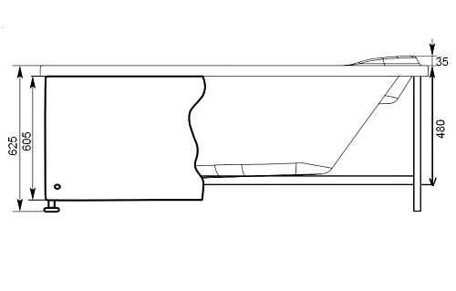 Акриловая ванна Aquanet Palma 170x90/60 R 00204023 Акриловая ванна Aquanet Palma 170x90/60 R 00204023