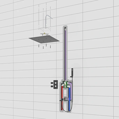 Душевая система Timo Petruma SX-5019/18SM с термостатом, встраиваемая, черное золото Душевая система Timo Petruma SX-5019/18SM с термостатом, встраиваемая, черное золото