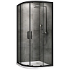 Картинка анонса товара «душевой уголок abber schwarzer diamant ag01100b 100x100 см универсальный, профиль черный, стекло прозрачное»