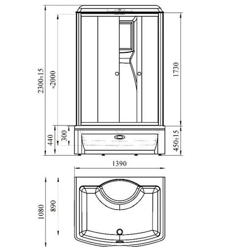 Душевая кабина Radomir Диана 108х139 1-05-6-0-0-0611 высокий поддон с каркасом, слив-перелив, профиль черный Душевая кабина Radomir Диана 108х139 1-05-6-0-0-0611 высокий поддон с каркасом, слив-перелив, профиль черный