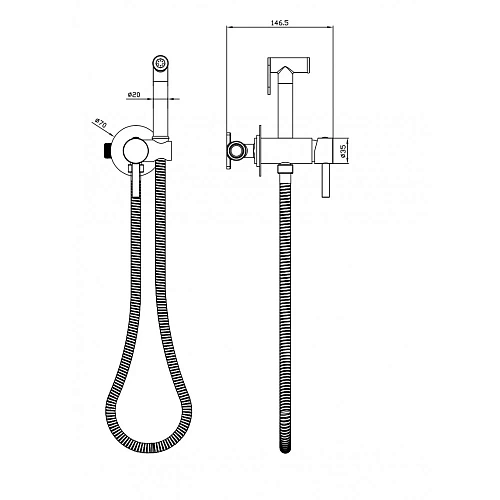 Гигиенический душ Milacio Ultra MCU.850.SS сталь нержавеющая Гигиенический душ Milacio Ultra MCU.850.SS сталь нержавеющая