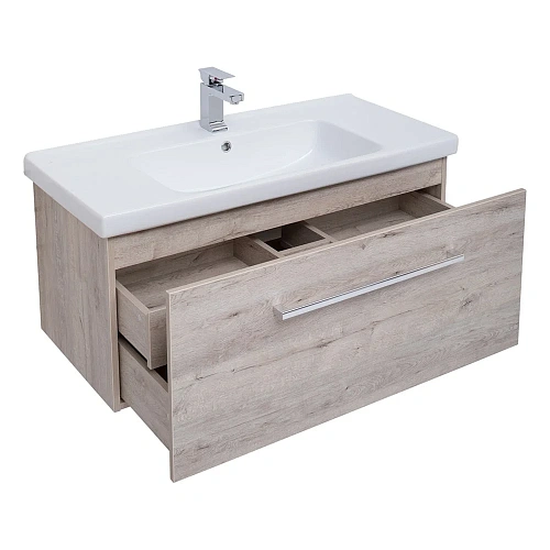 Тумба под раковину DREJA BIG INN, 100 см, подвесная, 1 ящик + выдвижной внутренний ящик, дуб кантри 77.0206D Тумба под раковину DREJA BIG INN, 100 см, подвесная, 1 ящик + выдвижной внутренний ящик, дуб кантри 77.0206D