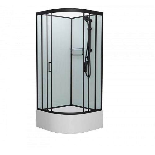 Душевая кабина Frank F400/2 Black без крыши черный профиль 90x90 148009 Душевая кабина Frank F400/2 Black без крыши черный профиль 90x90 148009